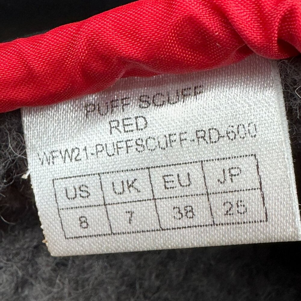 Ross Snow Red Puffer Scuff Mule Shoes Womens Slides Wool Lined Size US 8 - Picture 5 of 9